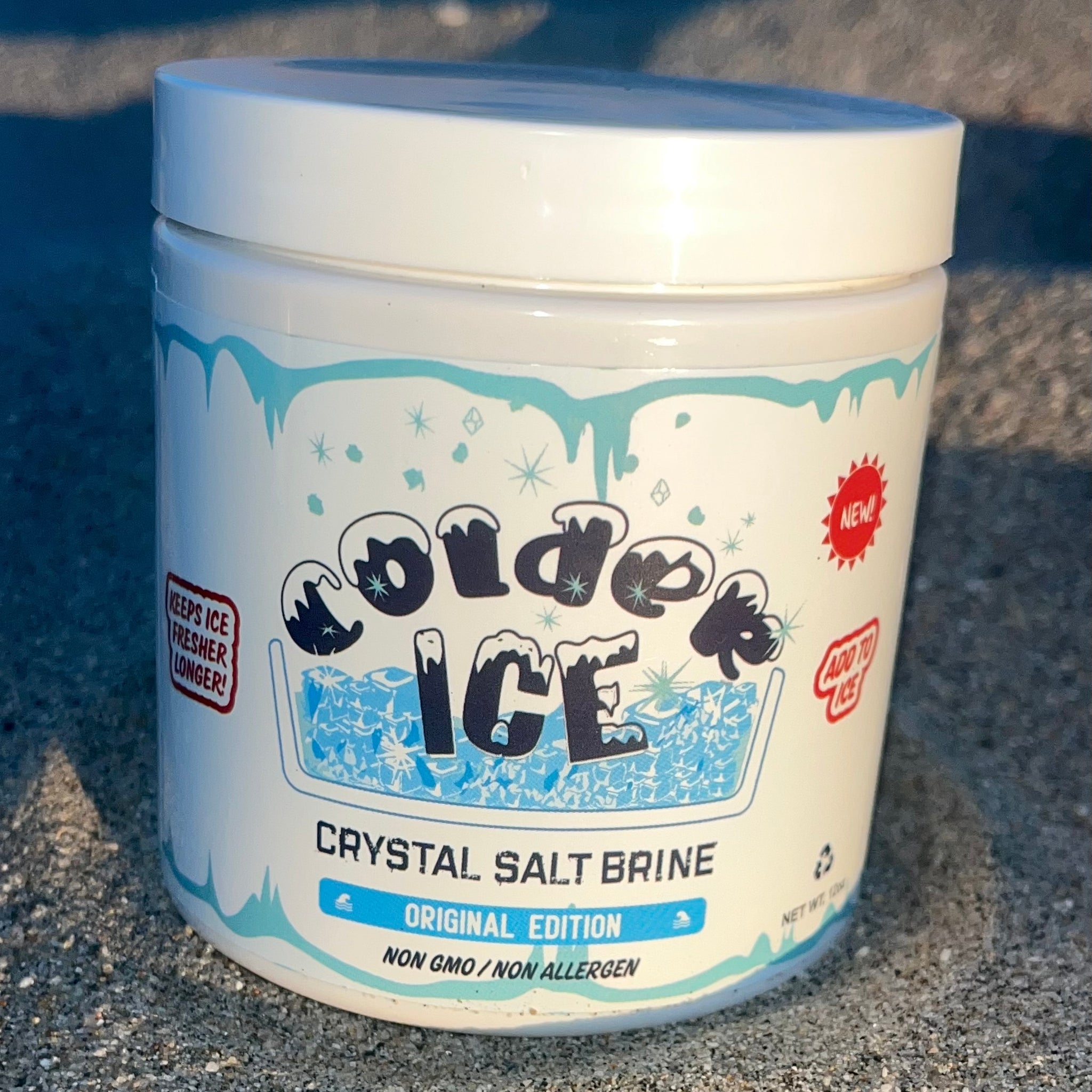 Colder Ice Original Edition 12oz Brine, Ice Additive for Coolers, Bags, Boats, Fishing, Camping, Traveling, Party, Lake