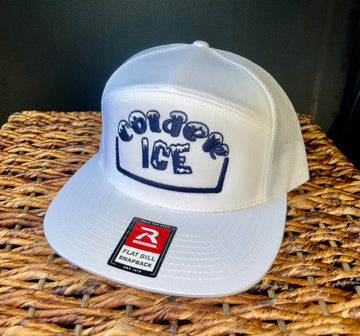 Colder Ice 7 Panel Hat, White Hat, Richardson Snap Back, New Style