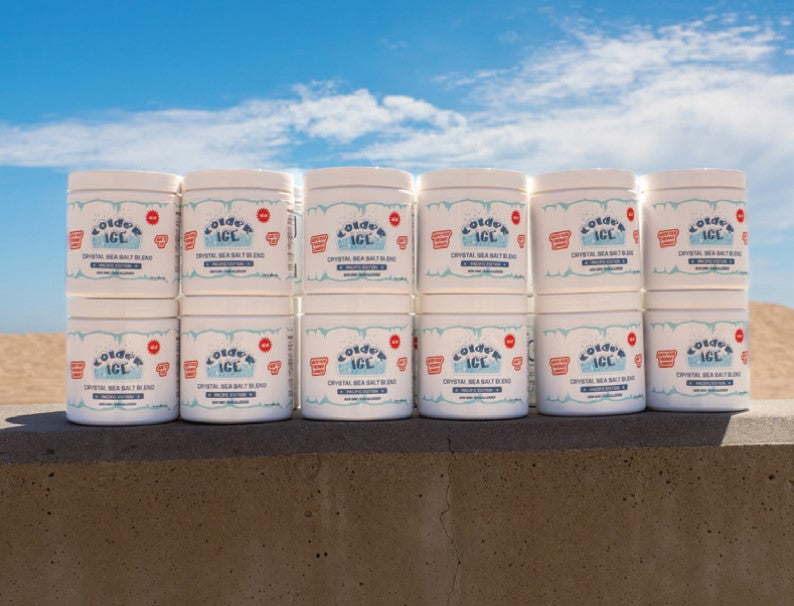 Colder Ice Pacific Ocean Edition Brine - Master Case (24ct)  Ice Additive for Coolers, Bags, Boats, Fishing, Camping, Traveling, Party, Lake