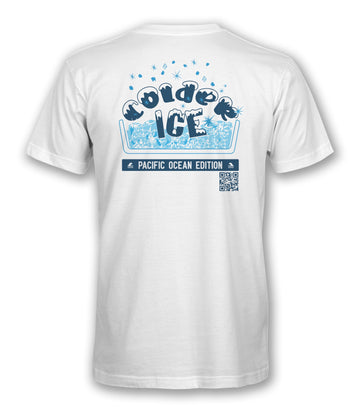 Colder Ice Pacific Ocean Edition Short Sleeve Shirt, White Shirt, with QR code