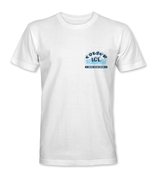 Colder Ice Pacific Ocean Edition Short Sleeve Shirt, White Shirt, with QR code